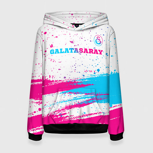 Женская толстовка Galatasaray neon gradient style посередине / 3D-Черный – фото 1