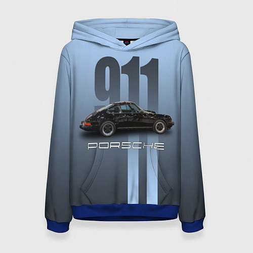 Женская толстовка Винтажный автомобиль Porsche / 3D-Синий – фото 1