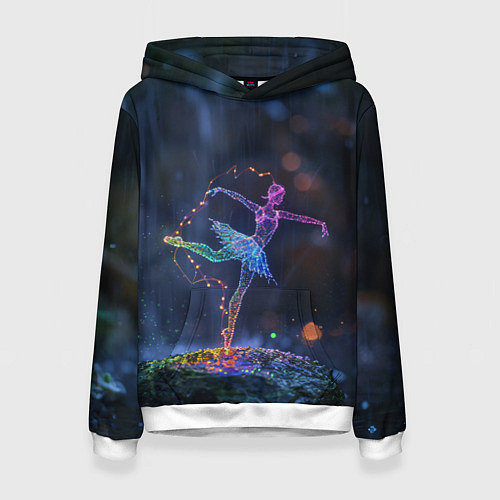 Женская толстовка Световые точки в форме балерины / 3D-Белый – фото 1