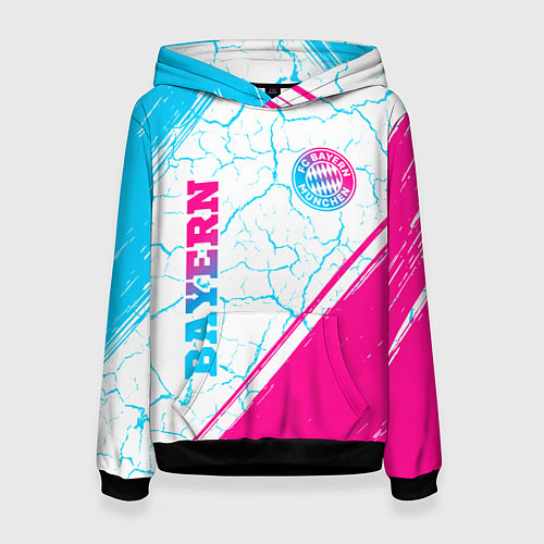 Женская толстовка Bayern neon gradient style вертикально / 3D-Черный – фото 1