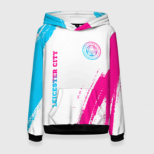 Женская толстовка Leicester City neon gradient style вертикально / 3D-Черный – фото 1