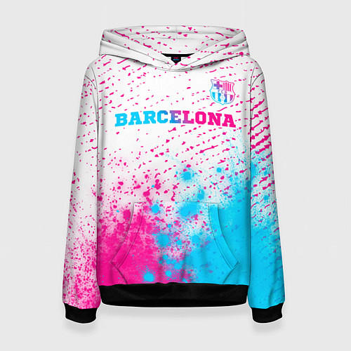 Женская толстовка Barcelona neon gradient style посередине / 3D-Черный – фото 1