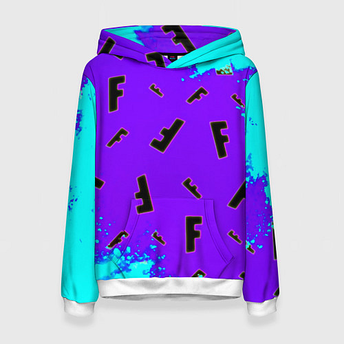 Женская толстовка Fortnite neon steel colors epic / 3D-Белый – фото 1