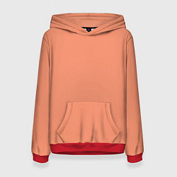 Толстовка-худи женская Насыщенный персиковый текстурированный, цвет: 3D-красный