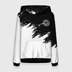 Толстовка-худи женская Лестерсити белая краска спорт, цвет: 3D-черный