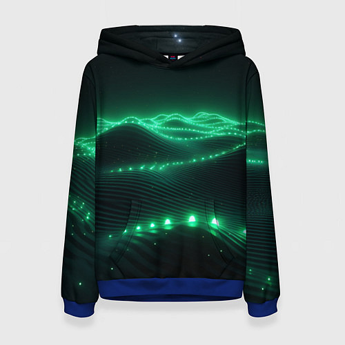 Женская толстовка Круглый зеленый мистический фон / 3D-Синий – фото 1