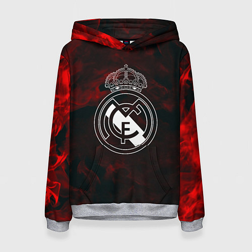 Женская толстовка Реал мадрид огонь красный / 3D-Меланж – фото 1