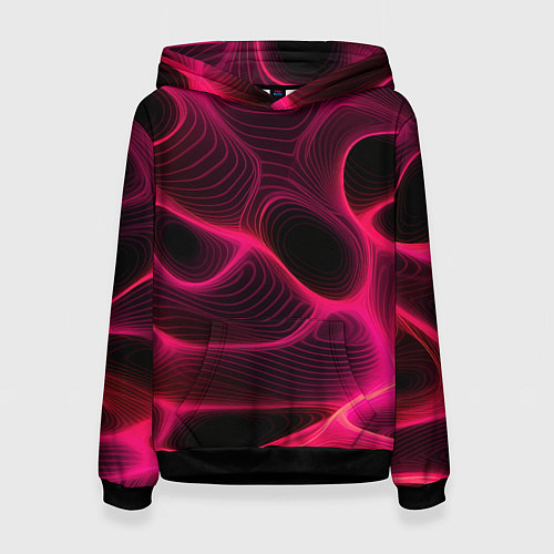 Женская толстовка Неоновая яркая геометрическая абстракция со светом / 3D-Черный – фото 1
