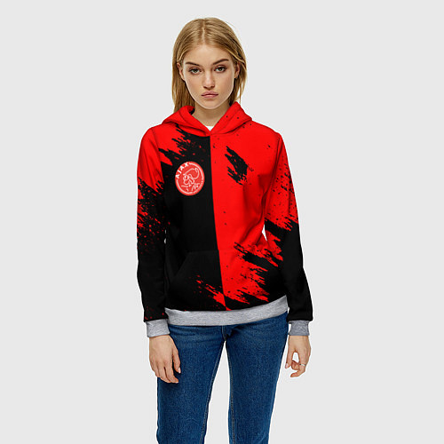 Женская толстовка Ajax sport color red / 3D-Меланж – фото 3