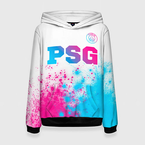 Женская толстовка PSG neon gradient style посередине / 3D-Черный – фото 1