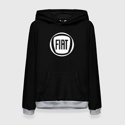 Толстовка-худи женская FIAT logo white, цвет: 3D-меланж