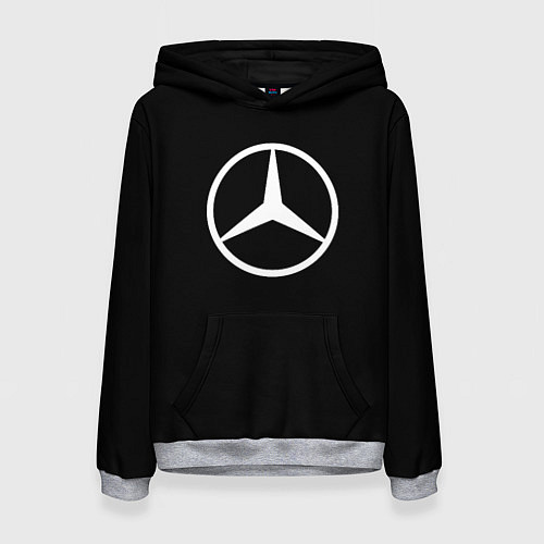 Женская толстовка Mercedes benz logo white / 3D-Меланж – фото 1