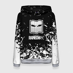 Толстовка-худи женская Rainbow six стелс лого краски, цвет: 3D-меланж