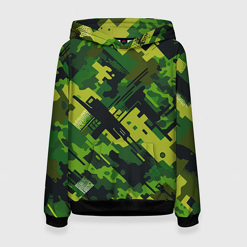 Женская толстовка Camouflage - pattern ai art / 3D-Черный – фото 1