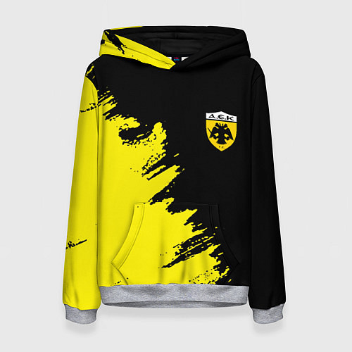 Женская толстовка AEK sport color yellow / 3D-Меланж – фото 1