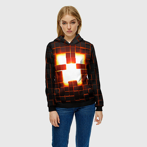 Женская толстовка Скин крипера майнкрафт / 3D-Черный – фото 3