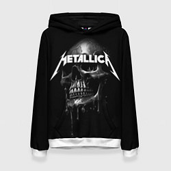 Толстовка-худи женская Metallica - rock group, цвет: 3D-белый