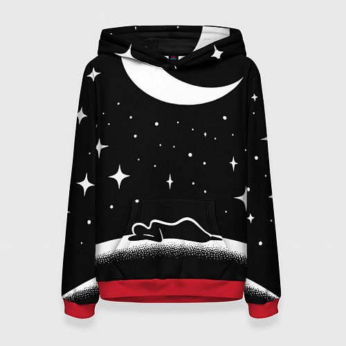 Женская толстовка Космический сон - нейросеть / 3D-Красный – фото 1