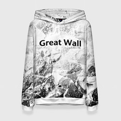 Толстовка-худи женская Great Wall white graphite, цвет: 3D-белый