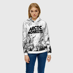 Толстовка-худи женская Arctic Monkeys white graphite, цвет: 3D-белый — фото 2