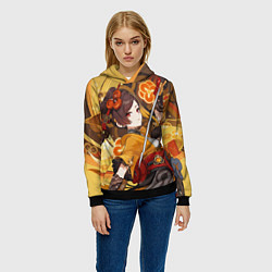 Толстовка-худи женская Chiori Genshin Impact, цвет: 3D-черный — фото 2