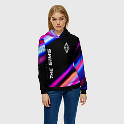 Толстовка-худи женская The Sims speed game lights, цвет: 3D-черный — фото 2