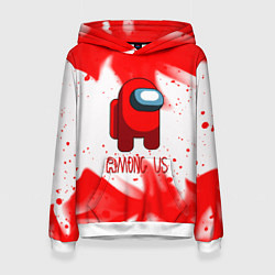 Толстовка-худи женская Амонг ас красный огонь, цвет: 3D-белый