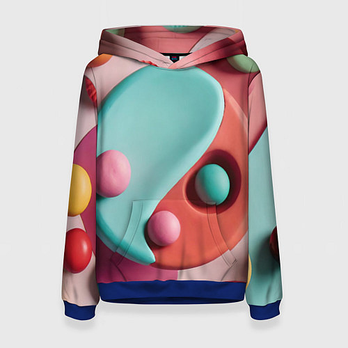 Женская толстовка Пластилиновый медальон с шариками / 3D-Синий – фото 1