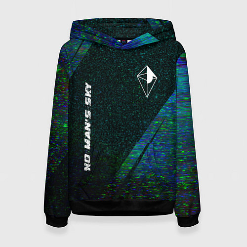 Женская толстовка No Mans Sky glitch blue / 3D-Черный – фото 1