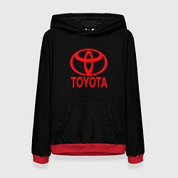 Толстовка-худи женская Toyota red logo, цвет: 3D-красный