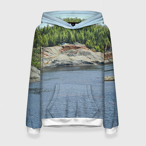 Женская толстовка Троицко-байновское месторождение глины / 3D-Белый – фото 1