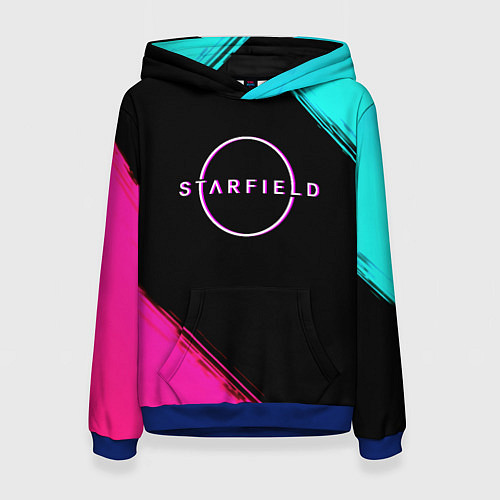 Женская толстовка Starfield neon / 3D-Синий – фото 1