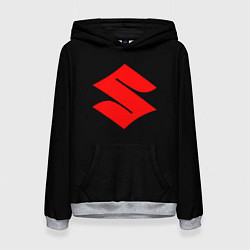 Толстовка-худи женская Suzuki red logo, цвет: 3D-меланж