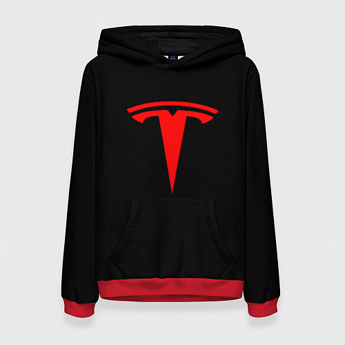 Женская толстовка Tesla red logo / 3D-Красный – фото 1
