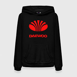 Толстовка-худи женская Daewoo red logo, цвет: 3D-черный