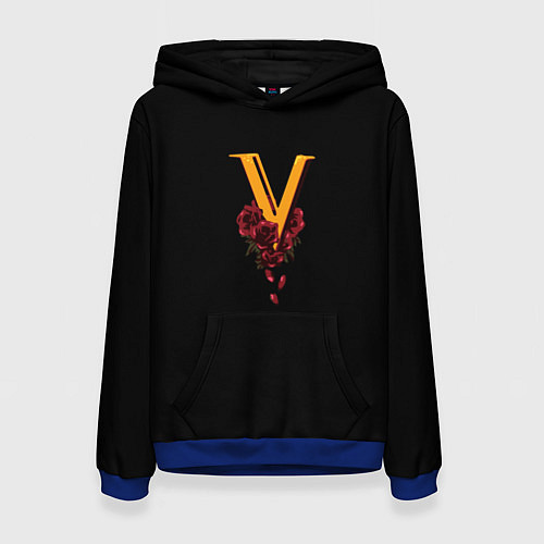 Женская толстовка Valentinos logo Cyberpunk / 3D-Синий – фото 1
