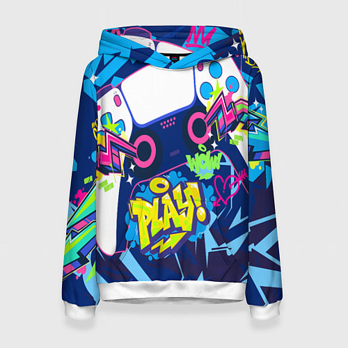 Женская толстовка Абстрактное граффити с приставкой / 3D-Белый – фото 1