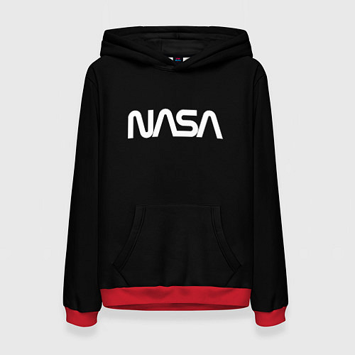 Женская толстовка Nasa white logo / 3D-Красный – фото 1