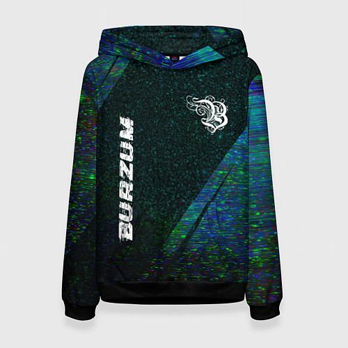 Женская толстовка Burzum glitch blue / 3D-Черный – фото 1
