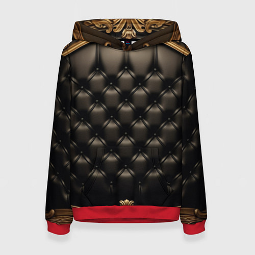 Женская толстовка Лакшери текстура из натуральной кожи / 3D-Красный – фото 1