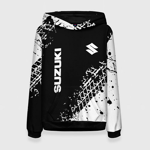 Женская толстовка Сузуки: следы от шин / 3D-Черный – фото 1