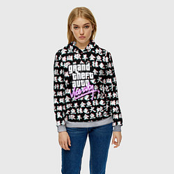 Толстовка-худи женская GTA vice city japan, цвет: 3D-меланж — фото 2