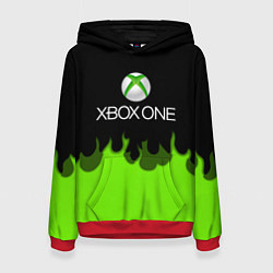 Женская толстовка Xbox green fire