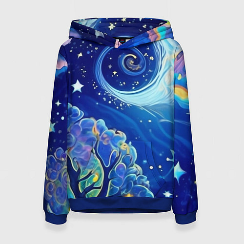 Женская толстовка Звездный лес / 3D-Синий – фото 1