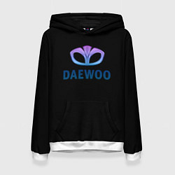 Толстовка-худи женская Daewoo logo neon, цвет: 3D-белый