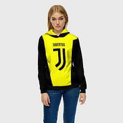 Толстовка-худи женская Juventus sport geometry yellow, цвет: 3D-черный — фото 2