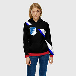 Толстовка-худи женская Hoffenheim fc sport, цвет: 3D-красный — фото 2