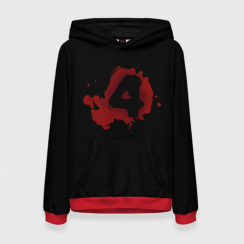 Женская толстовка Left 4 Dead logo красный / 3D-Красный – фото 1