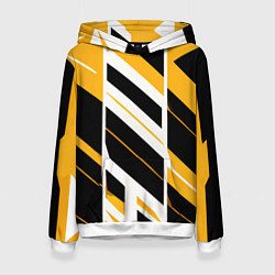 Женская толстовка Black and yellow stripes on a white background