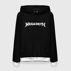 Толстовка-худи женская Megadeth logo white, цвет: 3D-белый